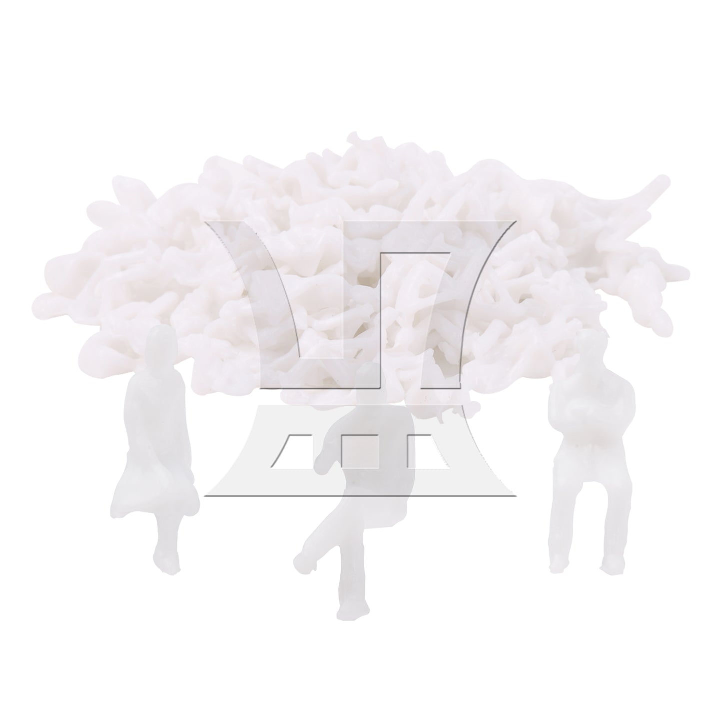BQLZR 100 Pieces 1:100 Scale People Mannequin Model Unpainted Figures Men & Women