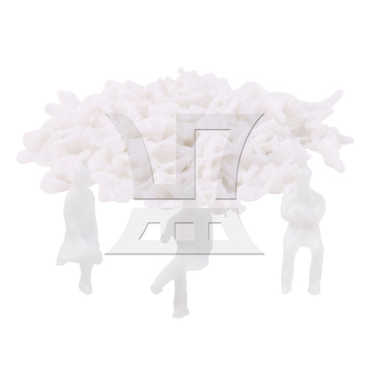 BQLZR 100 Pieces 1:100 Scale People Mannequin Model Unpainted Figures Men & Women