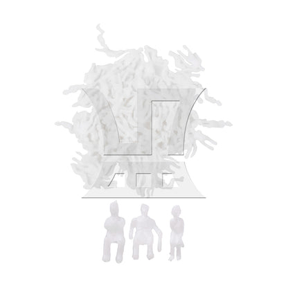 BQLZR 100 Pieces Unpainted Architecture White Model Figures 1:150 Scale Men Women