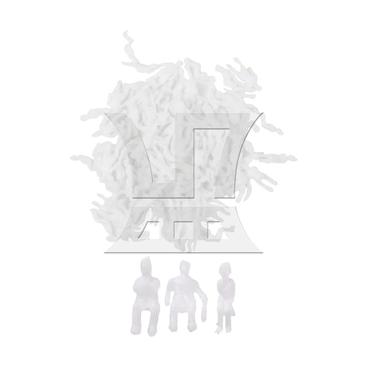 BQLZR 100 Pieces Unpainted Architecture White Model Figures 1:150 Scale Men Women