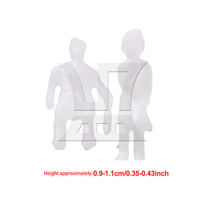 BQLZR 100 Pieces Unpainted Architecture White Model Figures 1:150 Scale Men Women