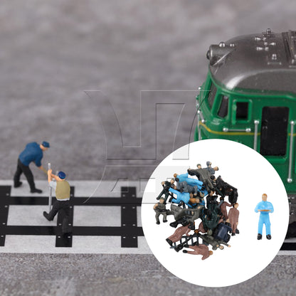 BQLZR 27 Pieces Multicolor Architecture Railroad Workers Model Figures 1:87 Scale