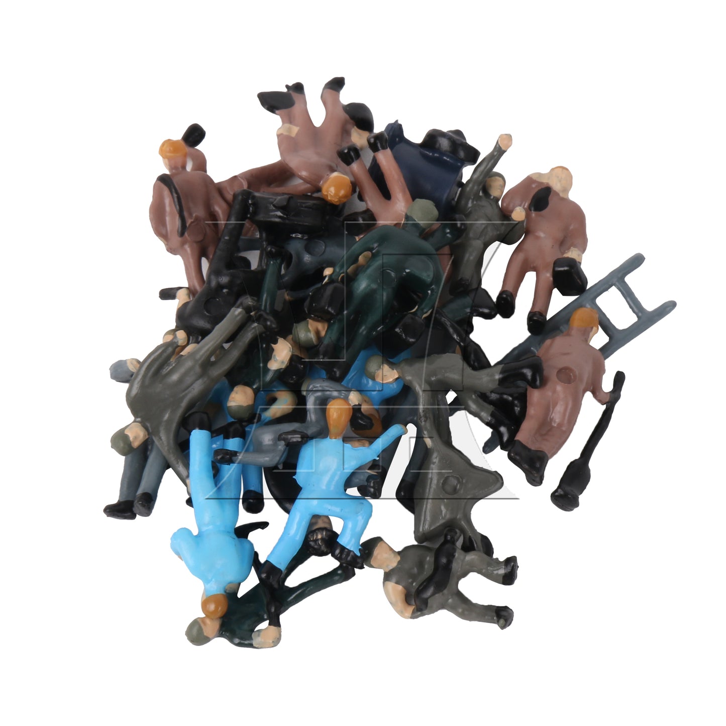 BQLZR 27 Pieces Multicolor Architecture Railroad Workers Model Figures 1:87 Scale
