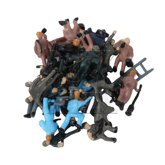 BQLZR 27 Pieces Multicolor Architecture Railroad Workers Model Figures 1:87 Scale
