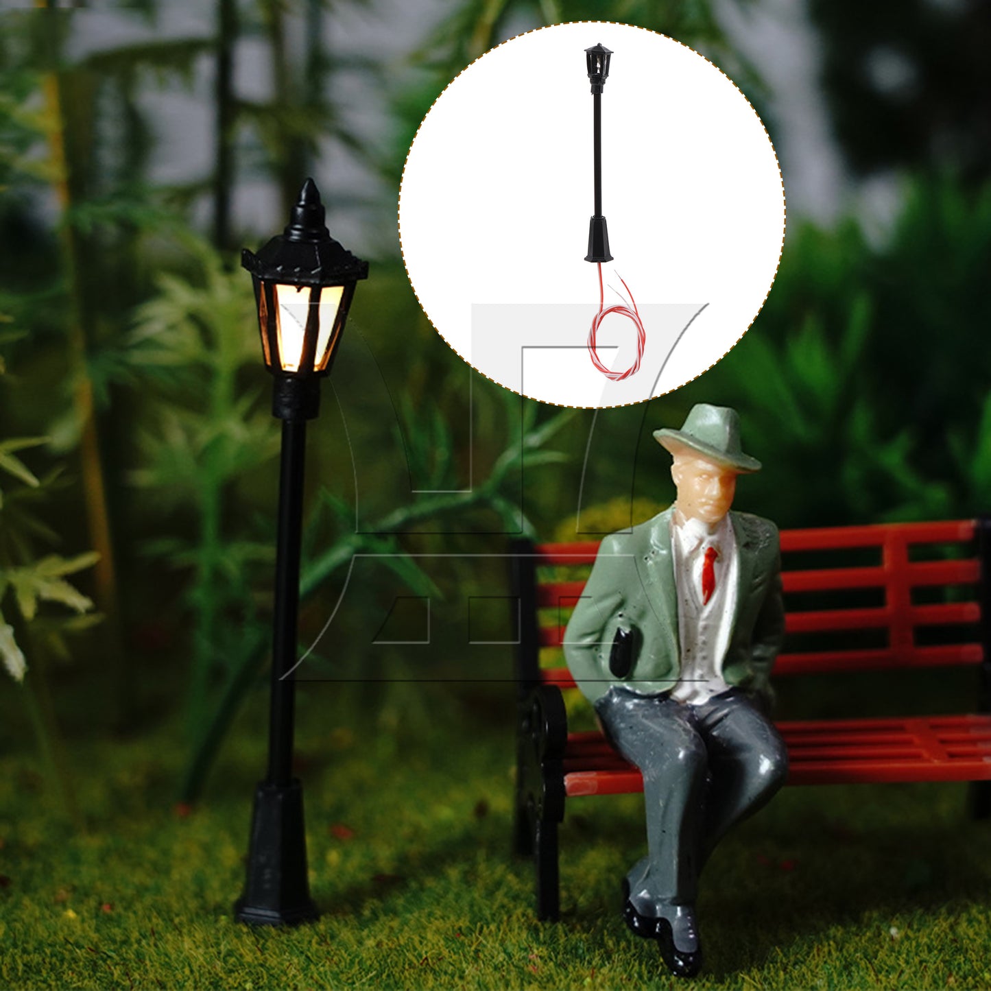 BQLZR 50 Pieces 1:100 Model Layout Street Outdoor Light Layout Lamppost 6V/3V B-6
