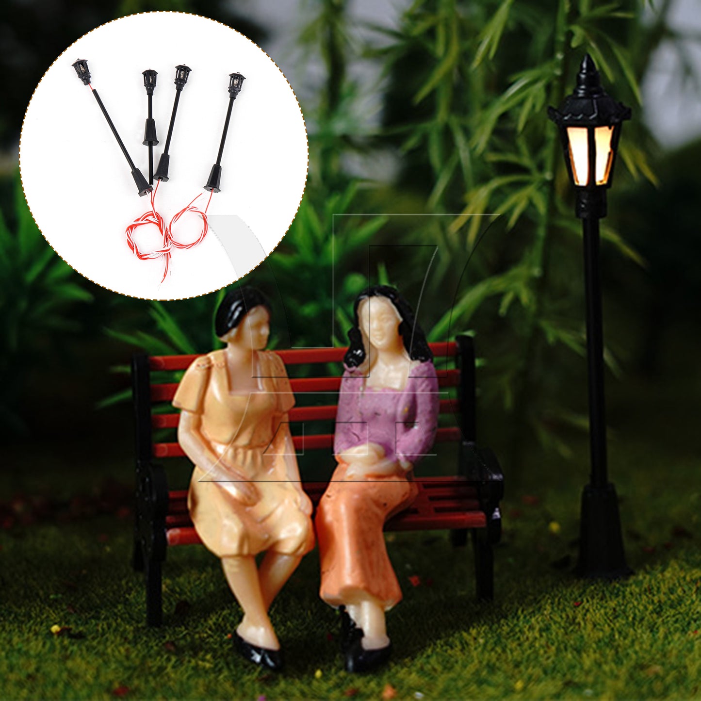BQLZR 50 Pieces 1:100 Model Layout Street Outdoor Light Layout Lamppost 6V/3V B-6