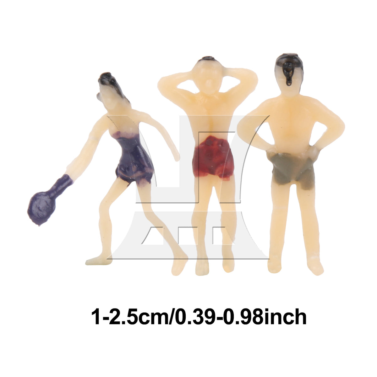 BQLZR 50 Pieces Multicolor Architecture Swimming Model Figures 1:100 Men Women Set