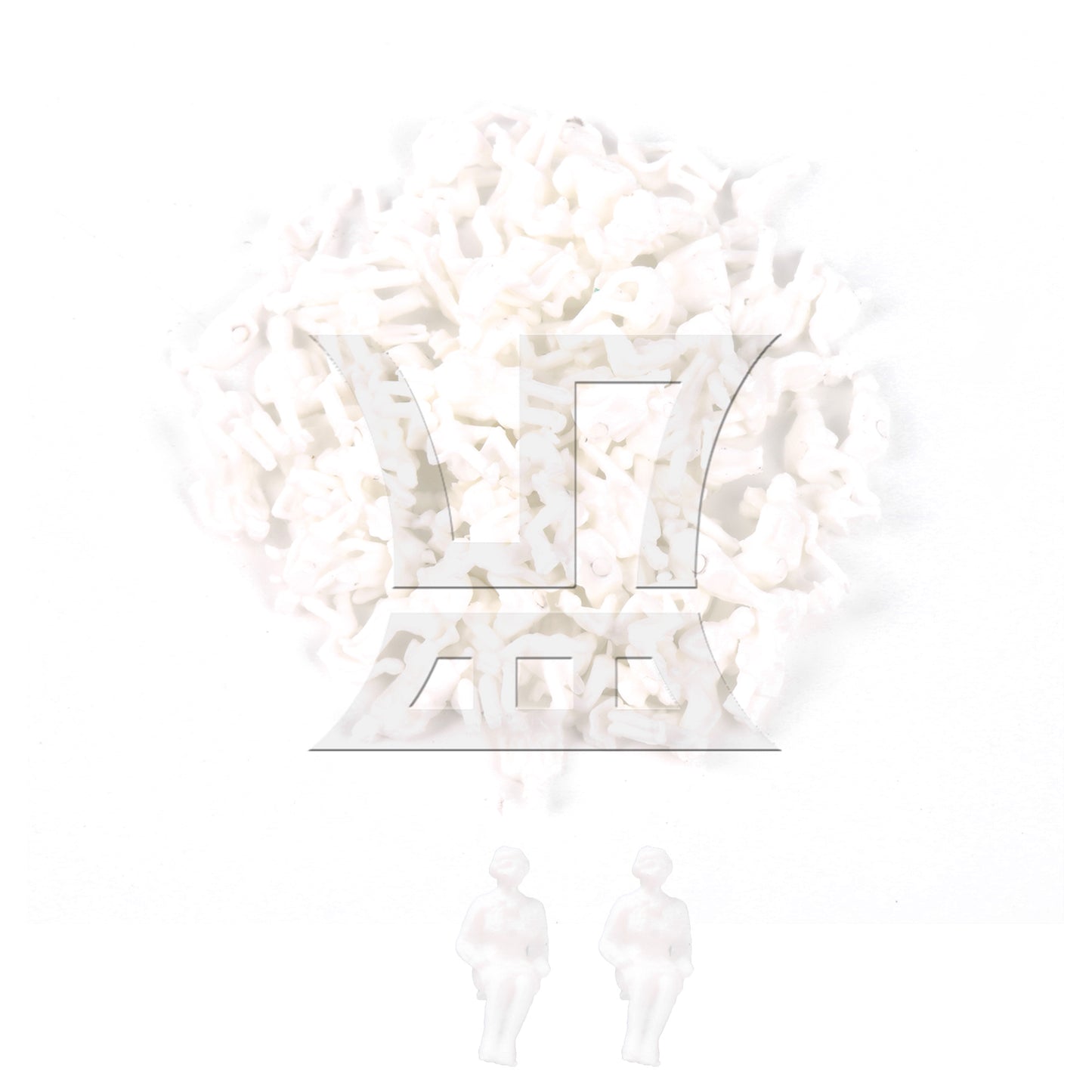 BQLZR 100 Pieces Unpainted Figures People Architectural Models 1:87 Sitting Position