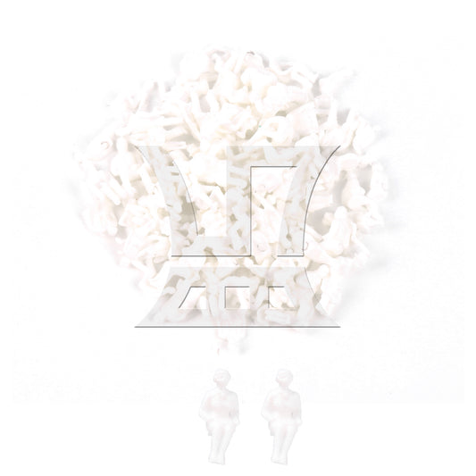 BQLZR 100 Pieces Unpainted Figures People Architectural Models 1:87 Sitting Position