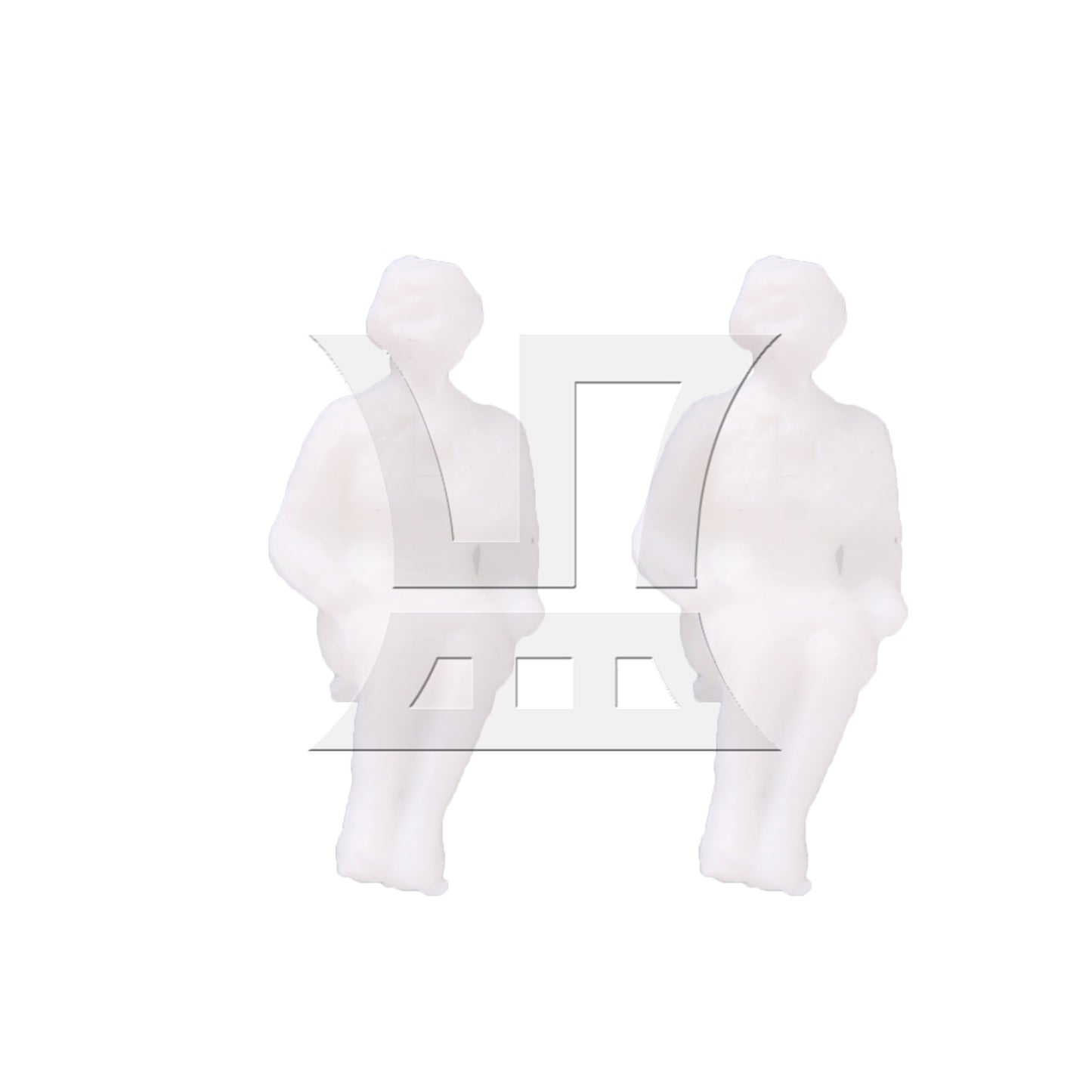 BQLZR 100 Pieces Unpainted Figures People Architectural Models 1:87 Sitting Position
