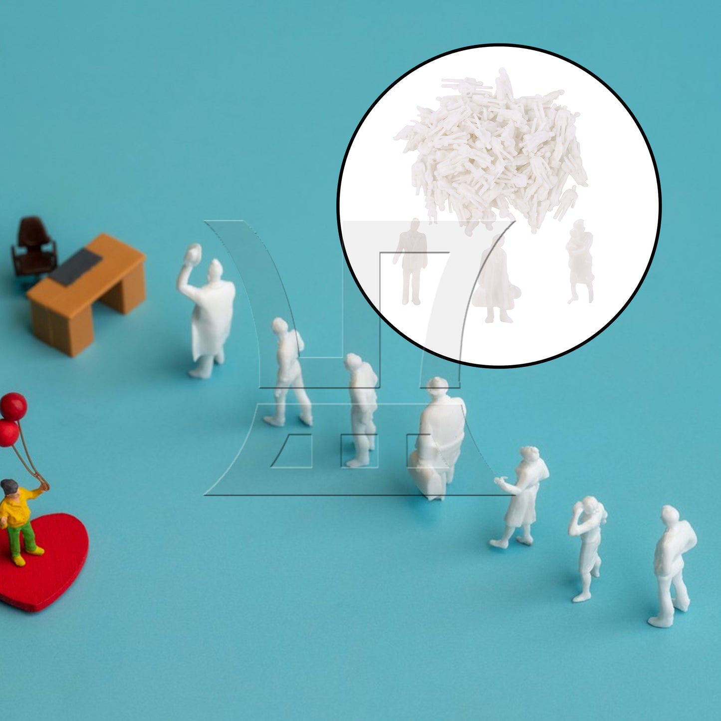 BQLZR 100 Pieces 1:87 Scale People Mannequin Model Unpainted Figures Men and Women