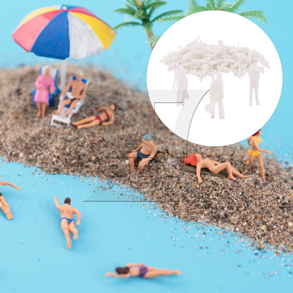 BQLZR 100 Pieces 1:87 Scale People Mannequin Model Unpainted Figures Men and Women