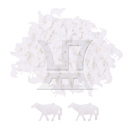 BQLZR 100 Pieces Unpainted Sheep Miniature Architectural Models 1:87 0.39" to 0.59"