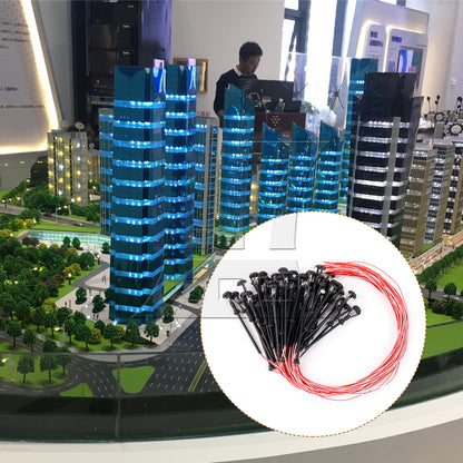 BQLZR 50 Pieces Single-End Model Lamppost for Scene Layout 6V/3V B-11 1:100 Scale