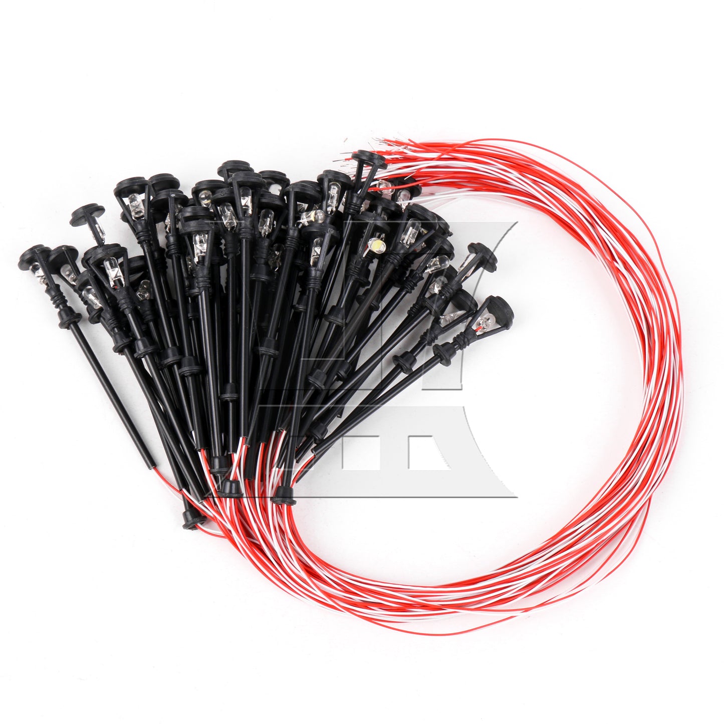 BQLZR 50 Pieces Single-End Model Lamppost for Scene Layout 6V/3V B-11 1:100 Scale
