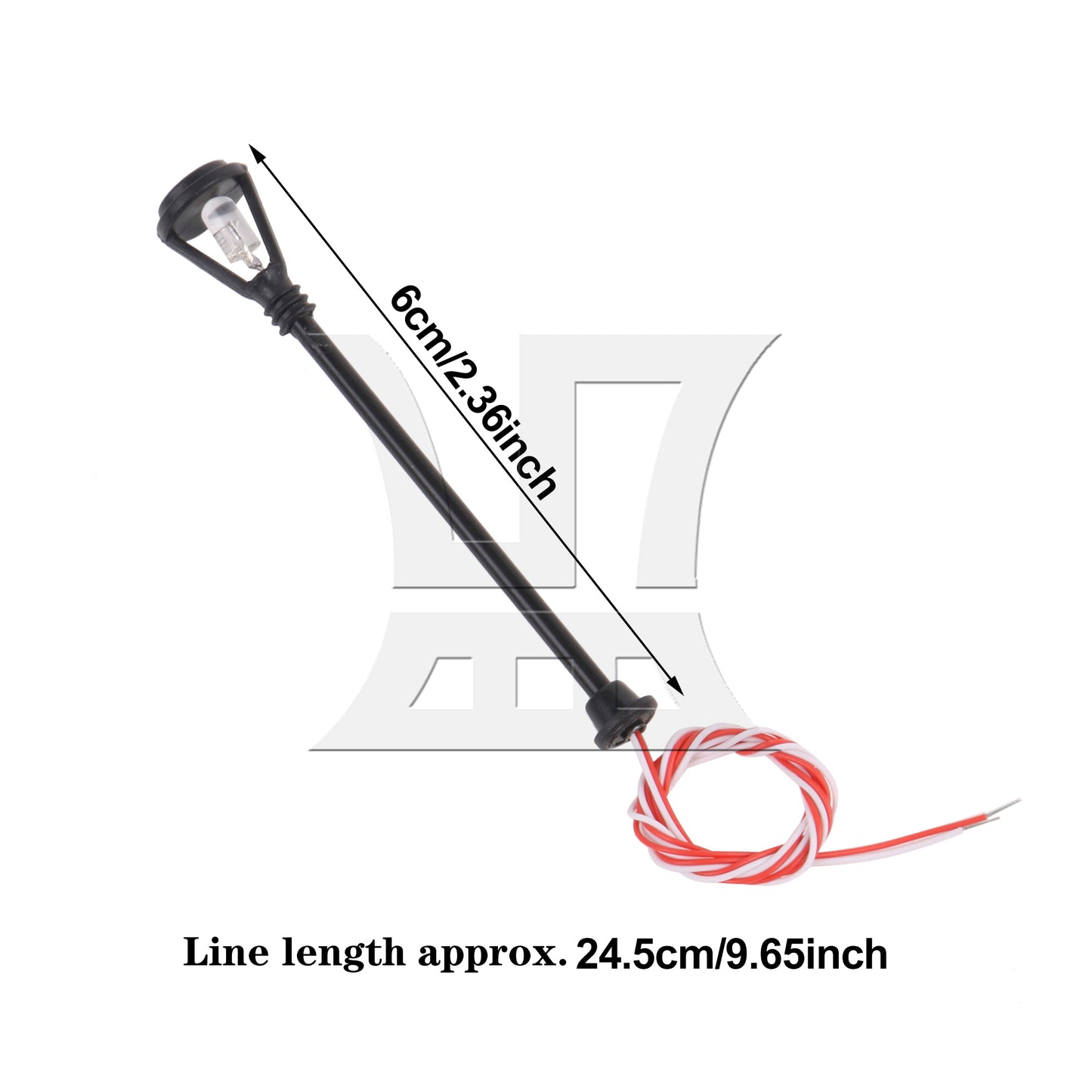 BQLZR 50 Pieces Single-End Model Lamppost for Scene Layout 6V/3V B-11 1:100 Scale