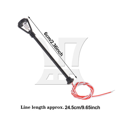 BQLZR 50 Pieces Single-End Model Lamppost for Scene Layout 6V/3V B-11 1:100 Scale