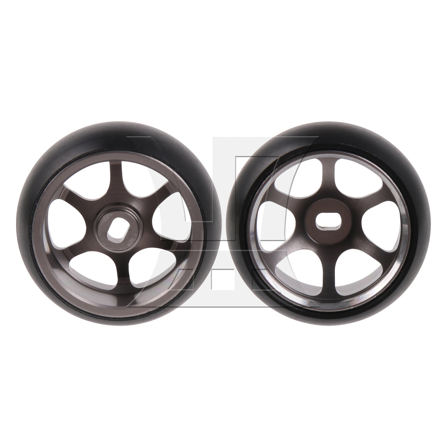 BQLZR RC1:28 Drift 6 Spoke Wheel Tyre 0.98" Replacement for Mini-Z Titanium Color