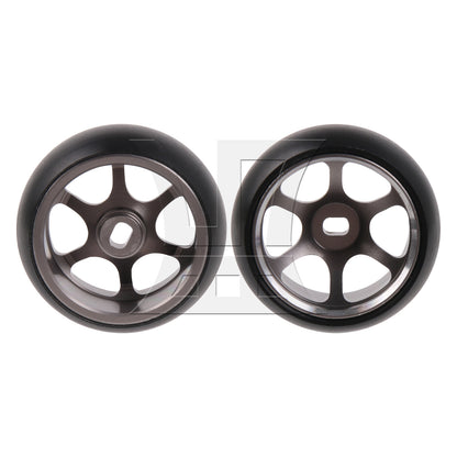 BQLZR RC1:28 Drift 6 Spoke Wheel Tyre 0.98" Replacement for Mini-Z Titanium Color