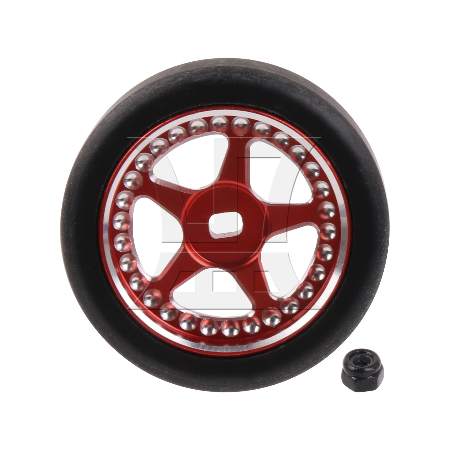 BQLZR RC Red Drift Al. Wheel Tyre 1.14 inch Star-Shaped Replacement for K969 1:28
