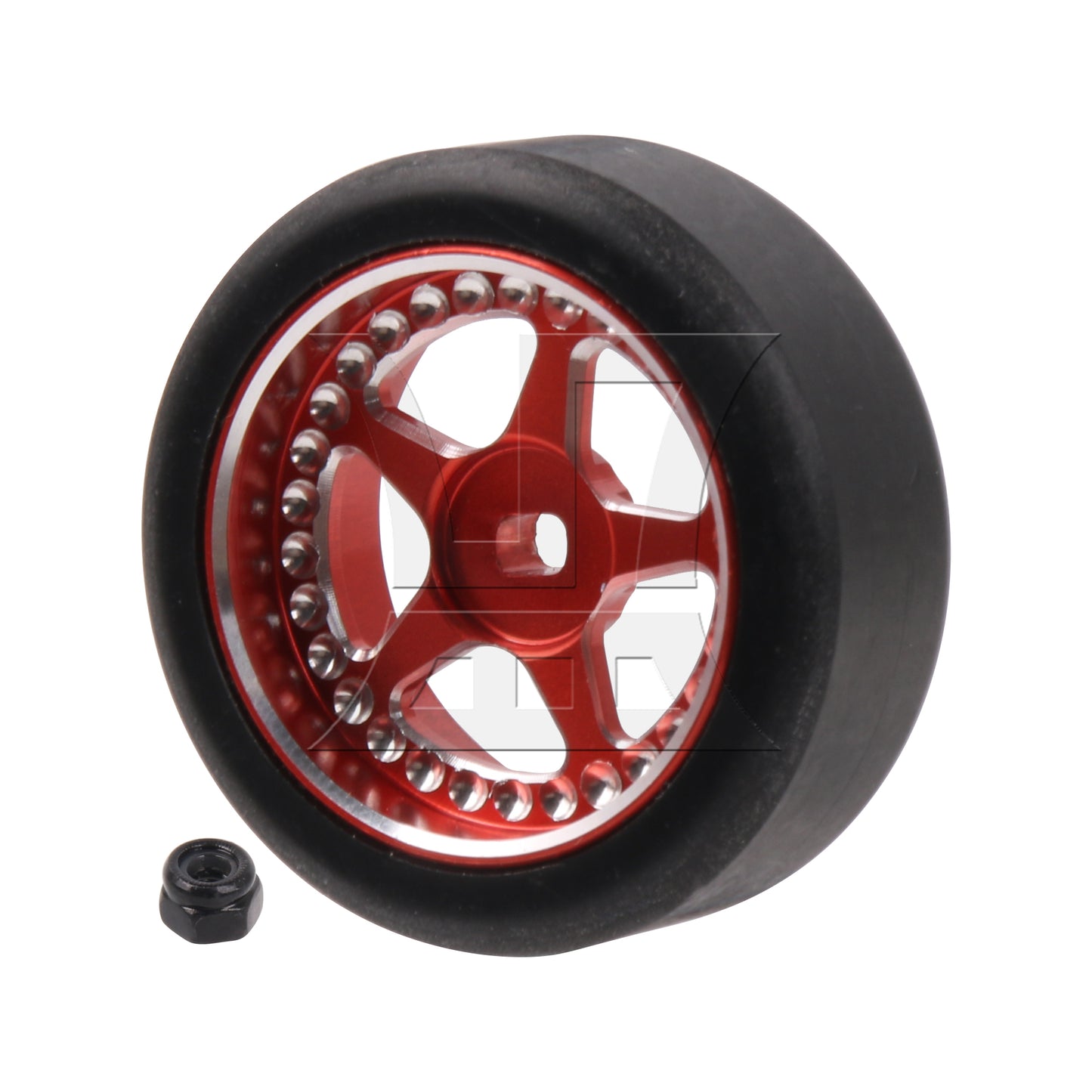 BQLZR RC Red Drift Al. Wheel Tyre 1.14 inch Star-Shaped Replacement for K969 1:28
