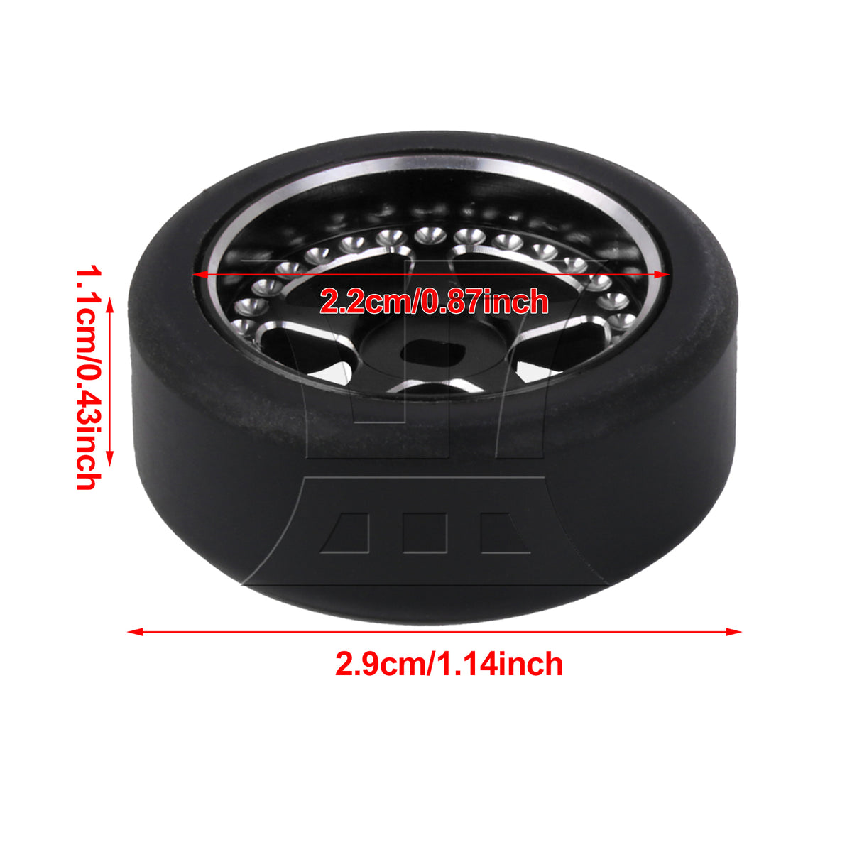 BQLZR RC 1:28 Drift Wheel Tyre 29mm Outer Dia Replacement for K969 K989 P929 Black