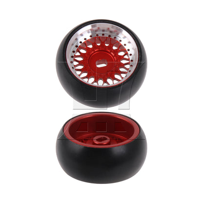 BQLZR RC1:28 Drift Wheel Tyre Replacement for K969-06R 0.98inch Outer Diameter Red