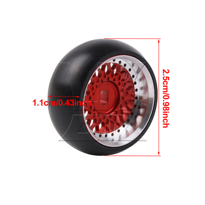 BQLZR RC1:28 Drift Wheel Tyre Replacement for K969-06R 0.98inch Outer Diameter Red