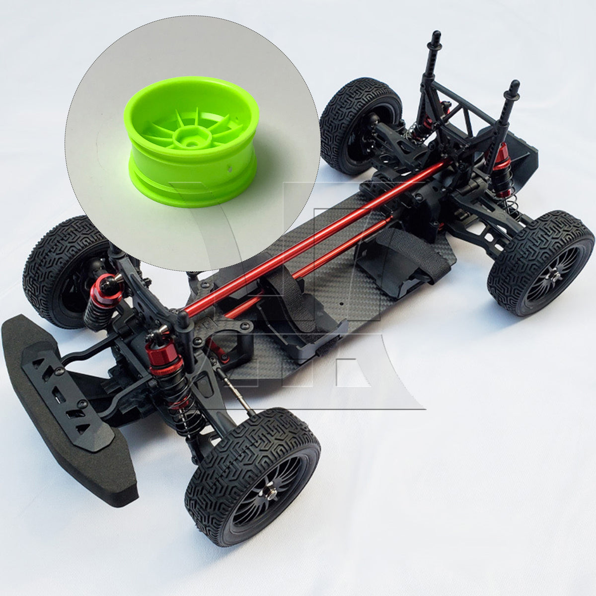 BQLZR 1pc RC1:10 On Road Car Plastic Wheel Rim 12-Spoke 110001G Green for Model Car Repair Replacement Spare Parts
