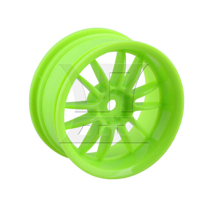 BQLZR 1pc RC1:10 On Road Car Plastic Wheel Rim 12-Spoke 110001G Green for Model Car Repair Replacement Spare Parts