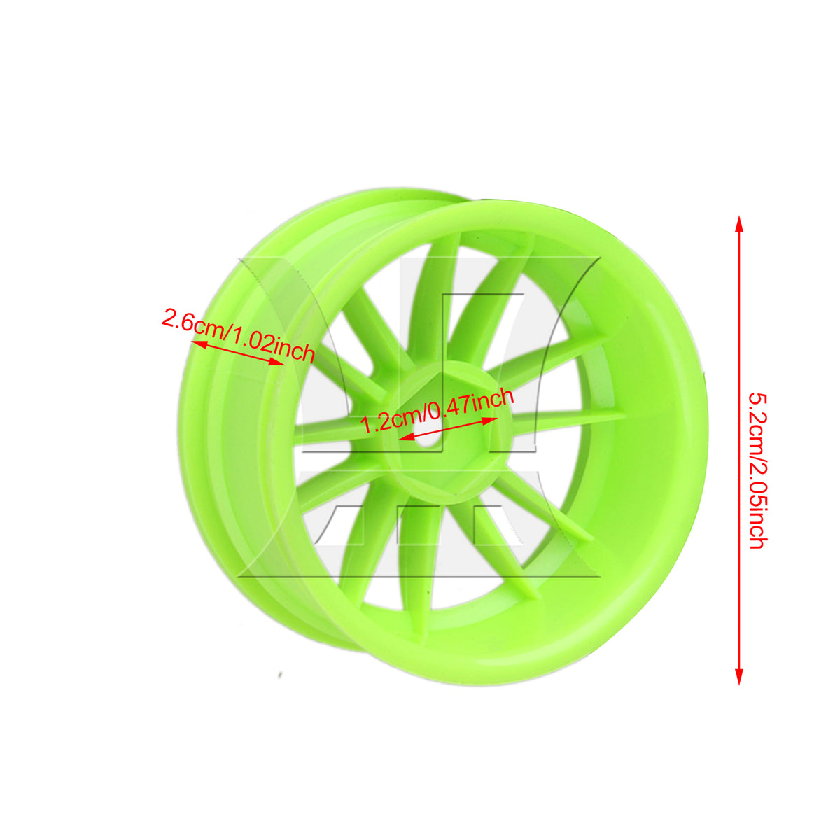 BQLZR 1pc RC1:10 On Road Car Plastic Wheel Rim 12-Spoke 110001G Green for Model Car Repair Replacement Spare Parts