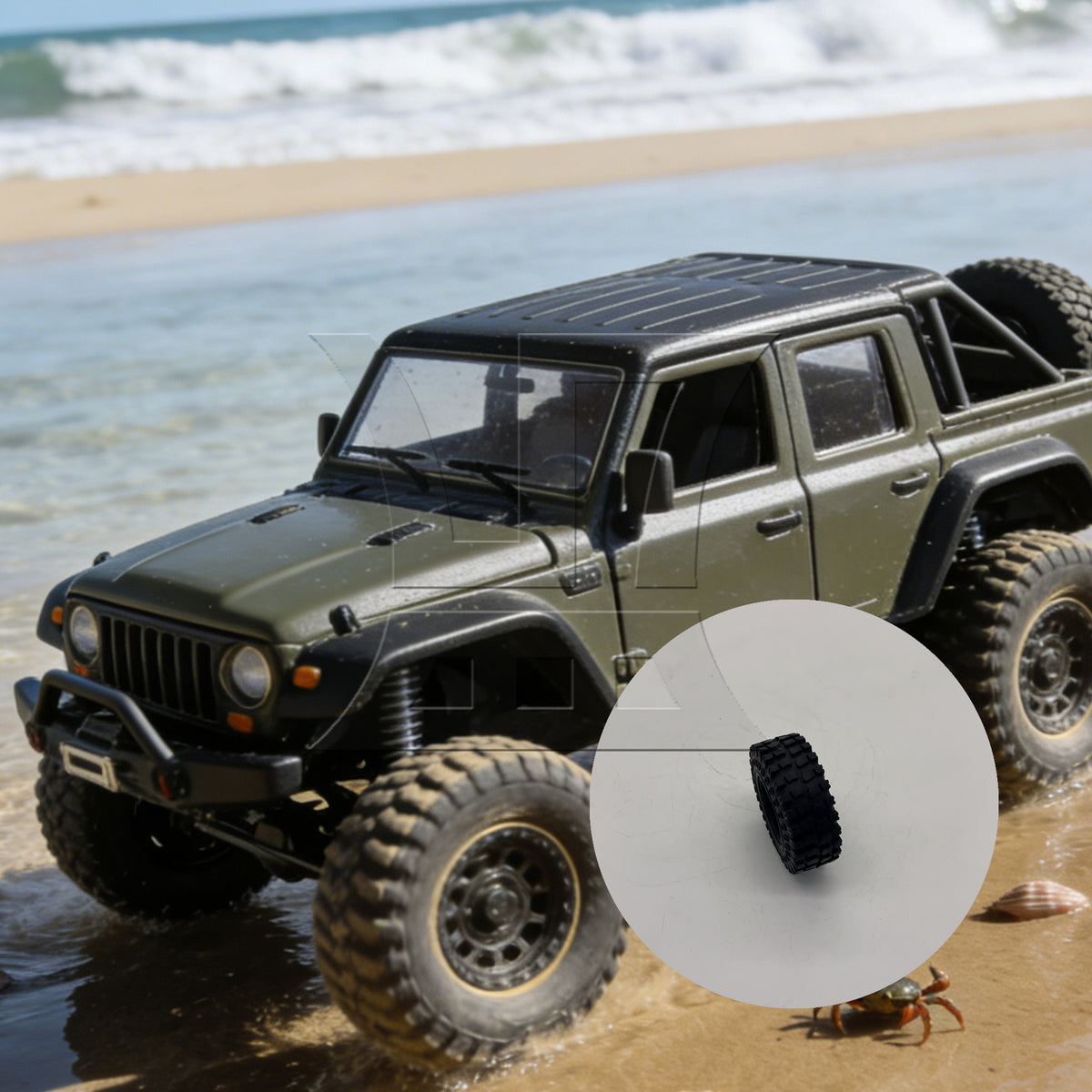 BQLZR 1pc RC1:24 Crawler Tire 1.25 Inch C3050Bl Model Car Repair Replacement Spare Parts