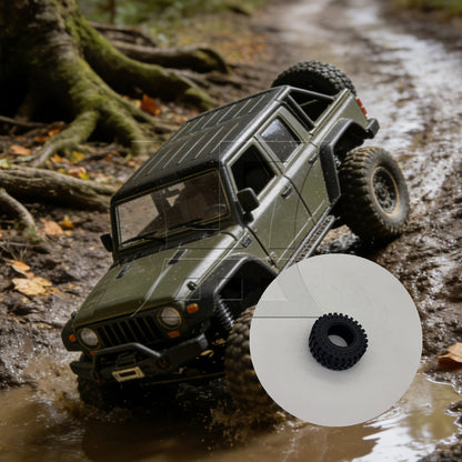 BQLZR 1pc RC1:24 Crawler Tire 1.25 Inch C3050Bl Model Car Repair Replacement Spare Parts
