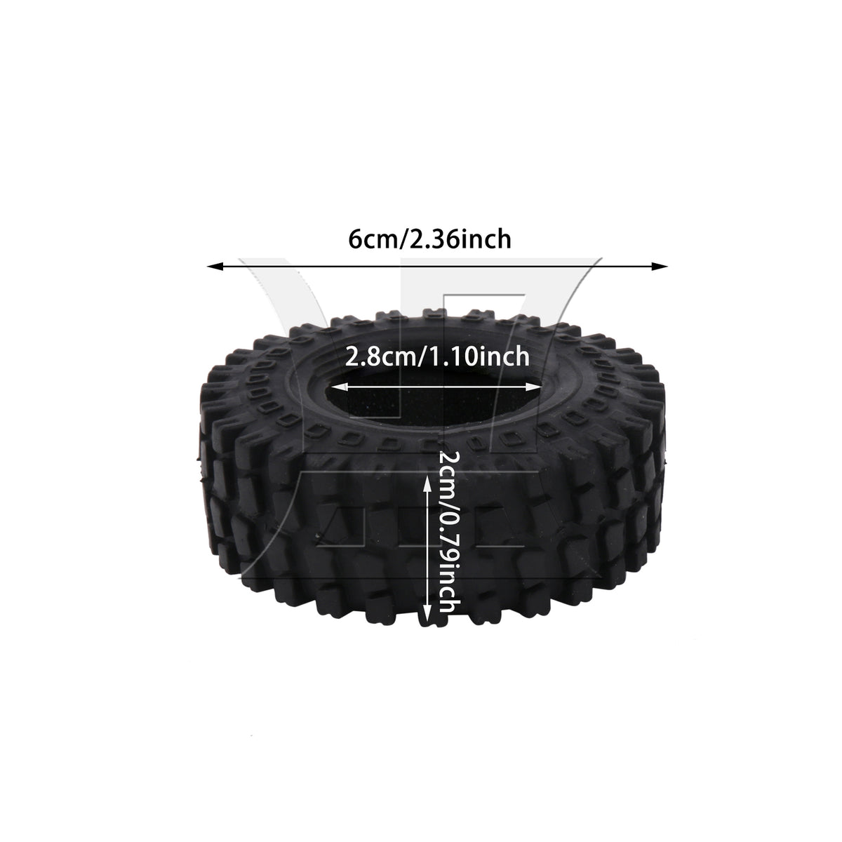 BQLZR 1pc RC1:24 Crawler Tire 1.25 Inch C3050Bl Model Car Repair Replacement Spare Parts