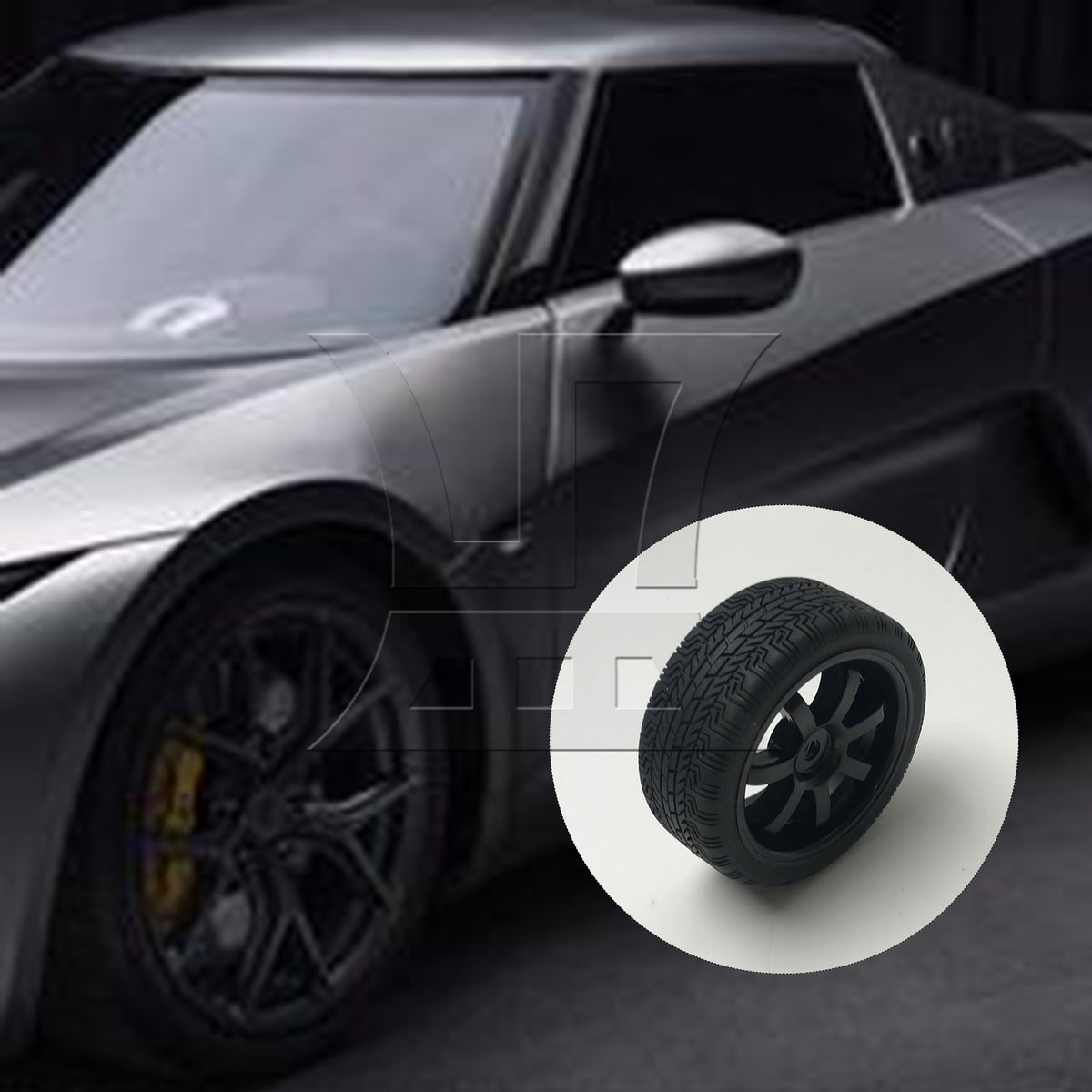BQLZR 1pc RC1:10 On Road Car Tire And Black Wheel Rim 20156 for Model Car Repair Replacement Spare Parts