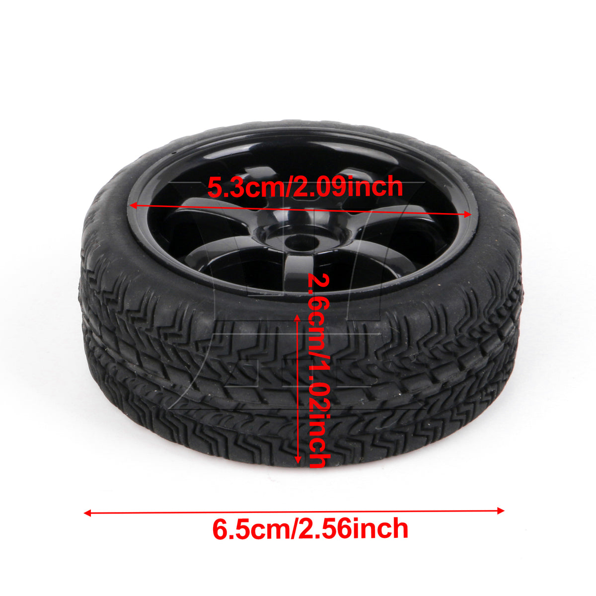 BQLZR 1pc RC1:10 On Road Car Tire And Black Wheel Rim 20156 for Model Car Repair Replacement Spare Parts