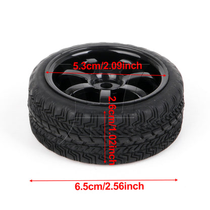 BQLZR 1pc RC1:10 On Road Car Tire And Black Wheel Rim 20156 for Model Car Repair Replacement Spare Parts