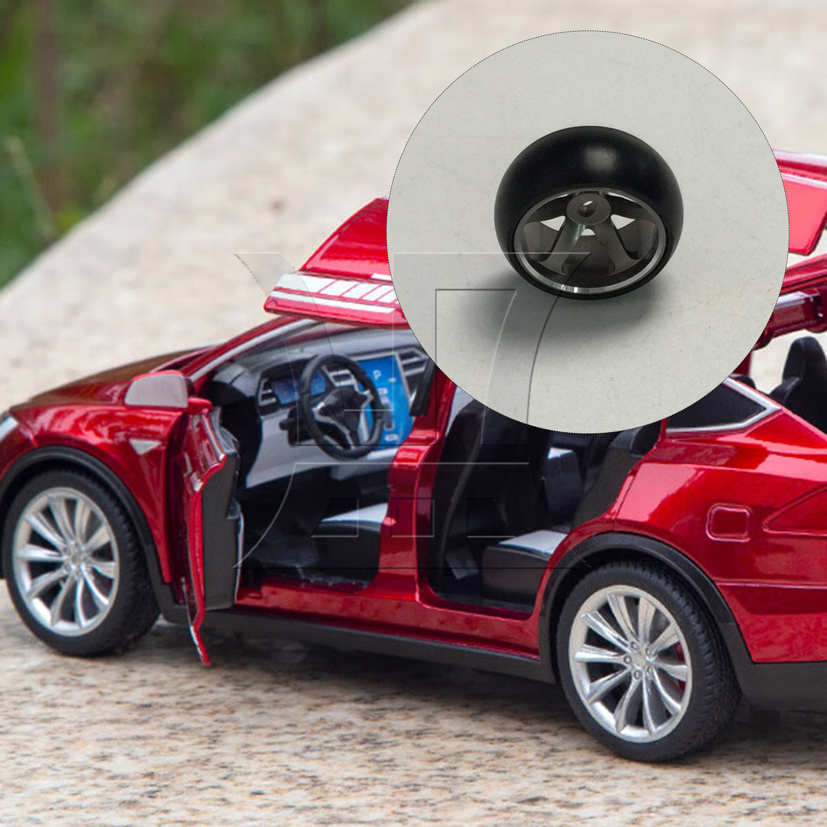 BQLZR 1pc RC1:28 Metal Drift Wheel K969-03T 5-Spoke Titanium Color Model Car Repair Replacement Spare Parts