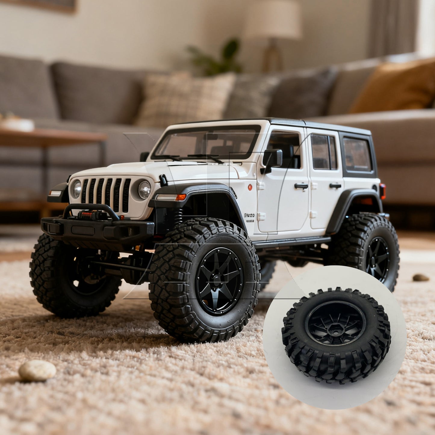 BQLZR 1pc RC1:10 Off-Road Vehicle Tire and Y-Shaped Black Wheel Rim for Model Car Repair Replacement Spare Parts