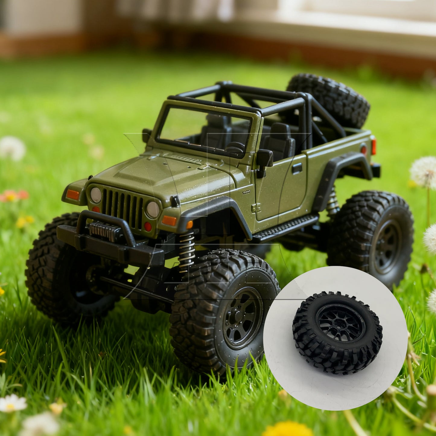 BQLZR 1pc RC1:10 Off-Road Vehicle Tire and Y-Shaped Black Wheel Rim for Model Car Repair Replacement Spare Parts