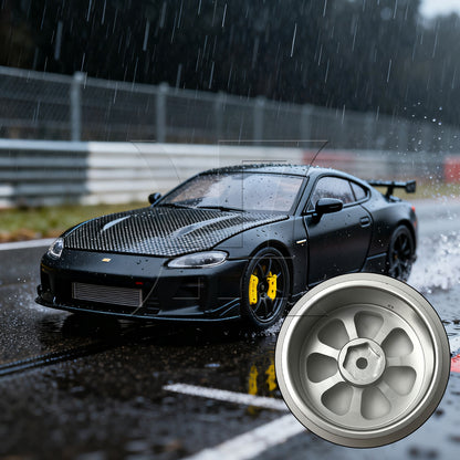 BQLZR 1pc RC1:10 Flat Sports Car Aluminum Alloy Wheel Hub 50002S Silver Model Car Wheel Hub
