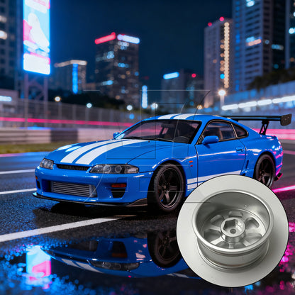 BQLZR 1pc RC1:10 Flat Sports Car Aluminum Alloy Wheel Hub 50002S Silver Model Car Wheel Hub