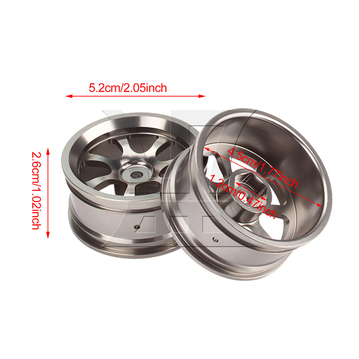 BQLZR 1pc RC1:10 Flat Sports Car Aluminum Alloy Wheel Hub 50002S Silver Model Car Wheel Hub
