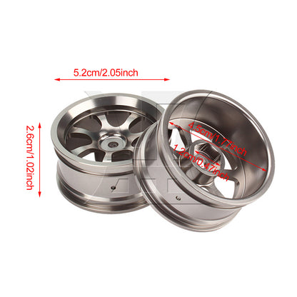 BQLZR 1pc RC1:10 Flat Sports Car Aluminum Alloy Wheel Hub 50002S Silver Model Car Wheel Hub
