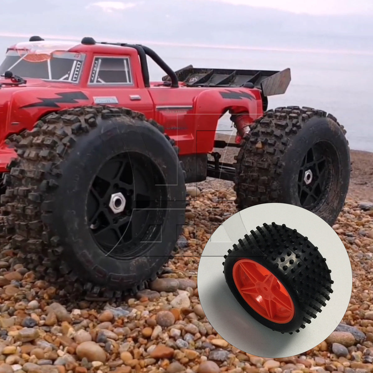 BQLZR 1pc RC1:10 Off Road Plastic Wheel Rim B10001R/B10003R Rear Red Model Car Repair Replacement Spare Parts