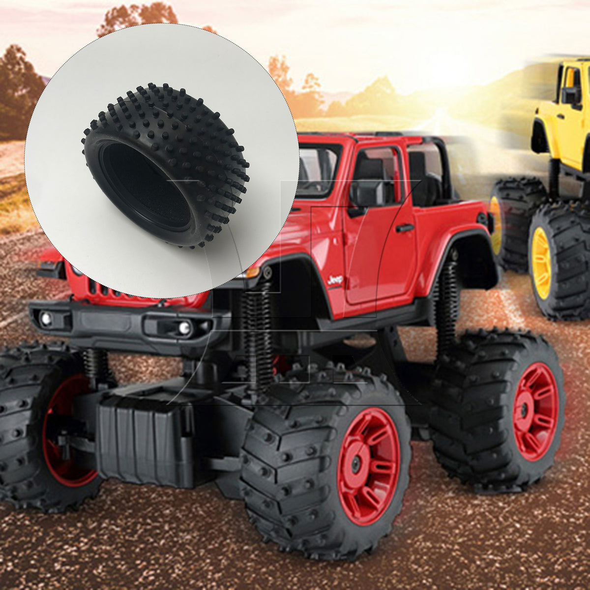 BQLZR 1pc RC1:10 Off Road Tire By-001/By-002 Rear Black Model Car Repair Replacement Spare Parts