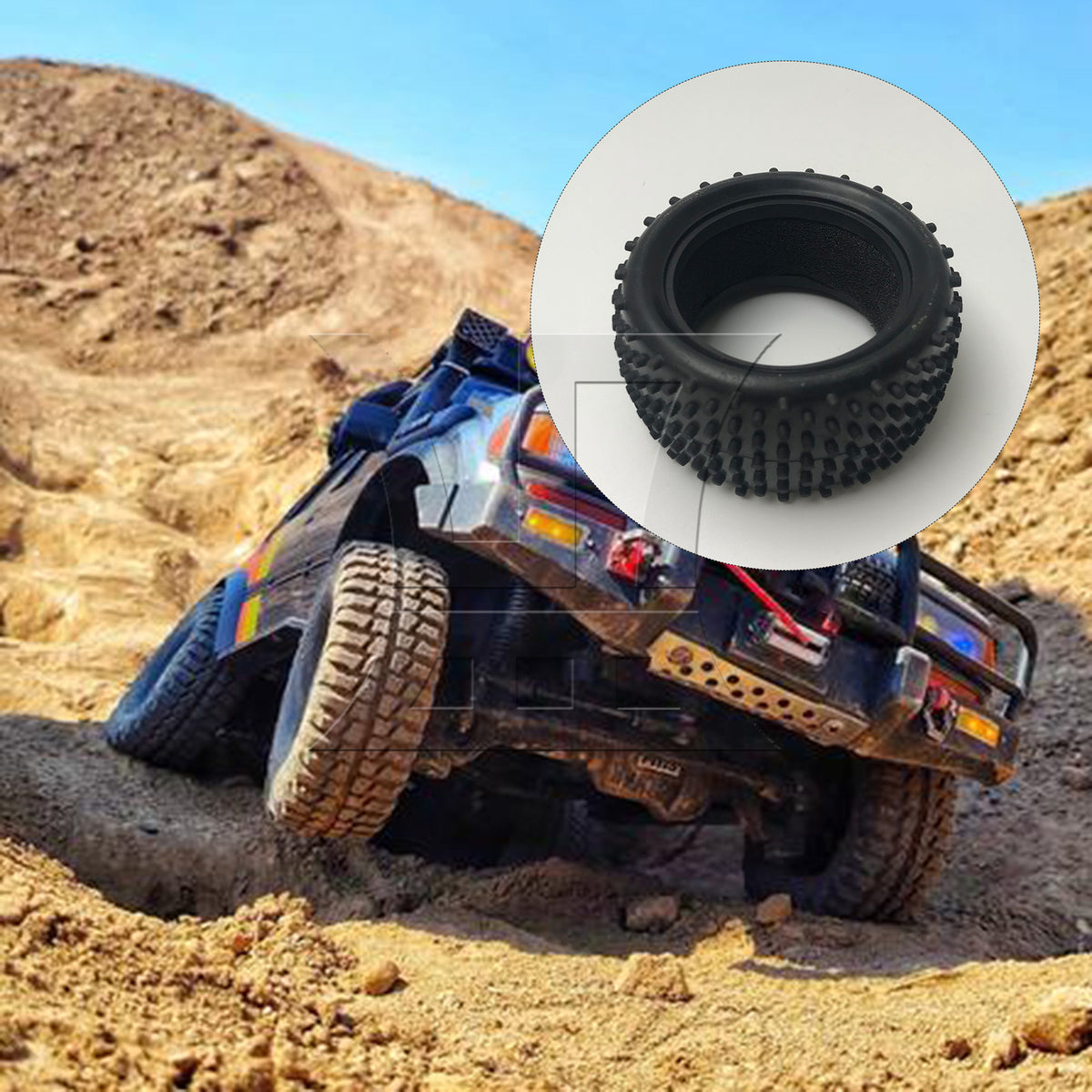 BQLZR 1pc RC1:10 Off Road Tire By-001/By-002 Rear Black Model Car Repair Replacement Spare Parts