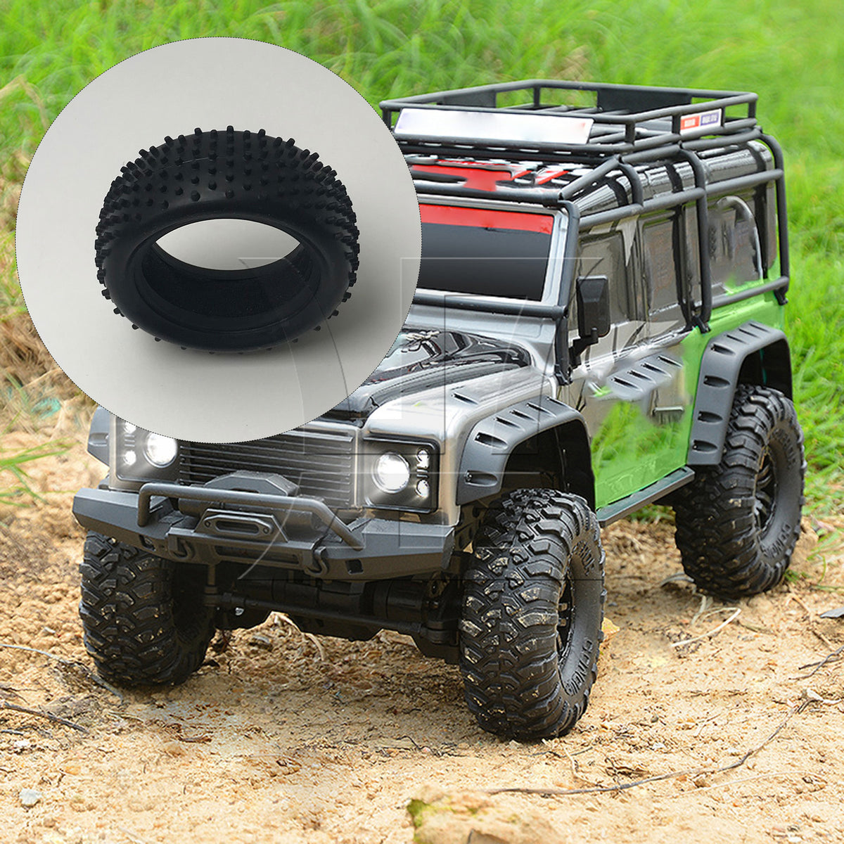 BQLZR 1pc RC1:10 Off Road Tire By-001/By-002 Front Black Model Car Repair Replacement Spare Parts