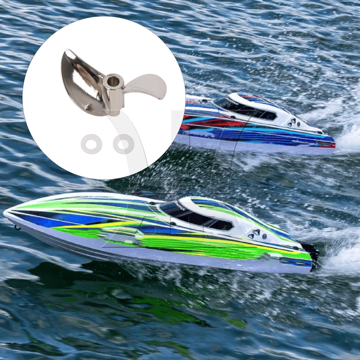 BQLZR 1pc Metal Spiral Propeller with Plastic Gasket White 5x10x1mm Zinc Alloy Propeller
