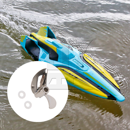 BQLZR 1pc Metal Spiral Propeller with Plastic Gasket White 5x10x1mm Zinc Alloy Propeller